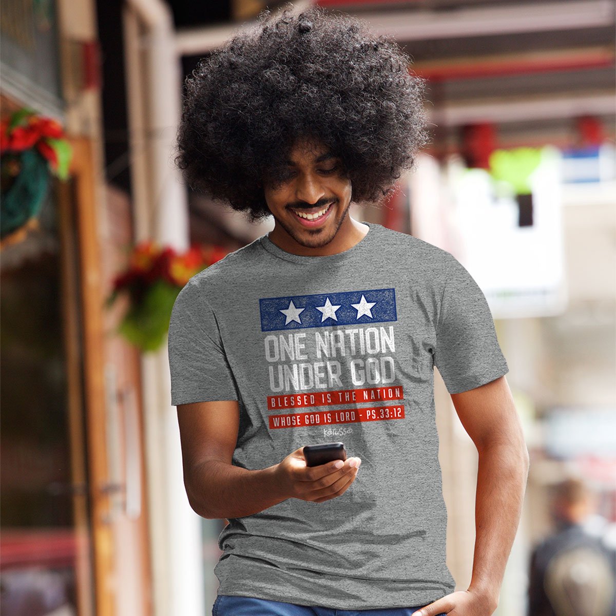 Kerusso One Nation Under God USA Patriotic 2021 - Adult & Kids T-Shirts, Sweatshirts & Hoodies apparel design preview 2