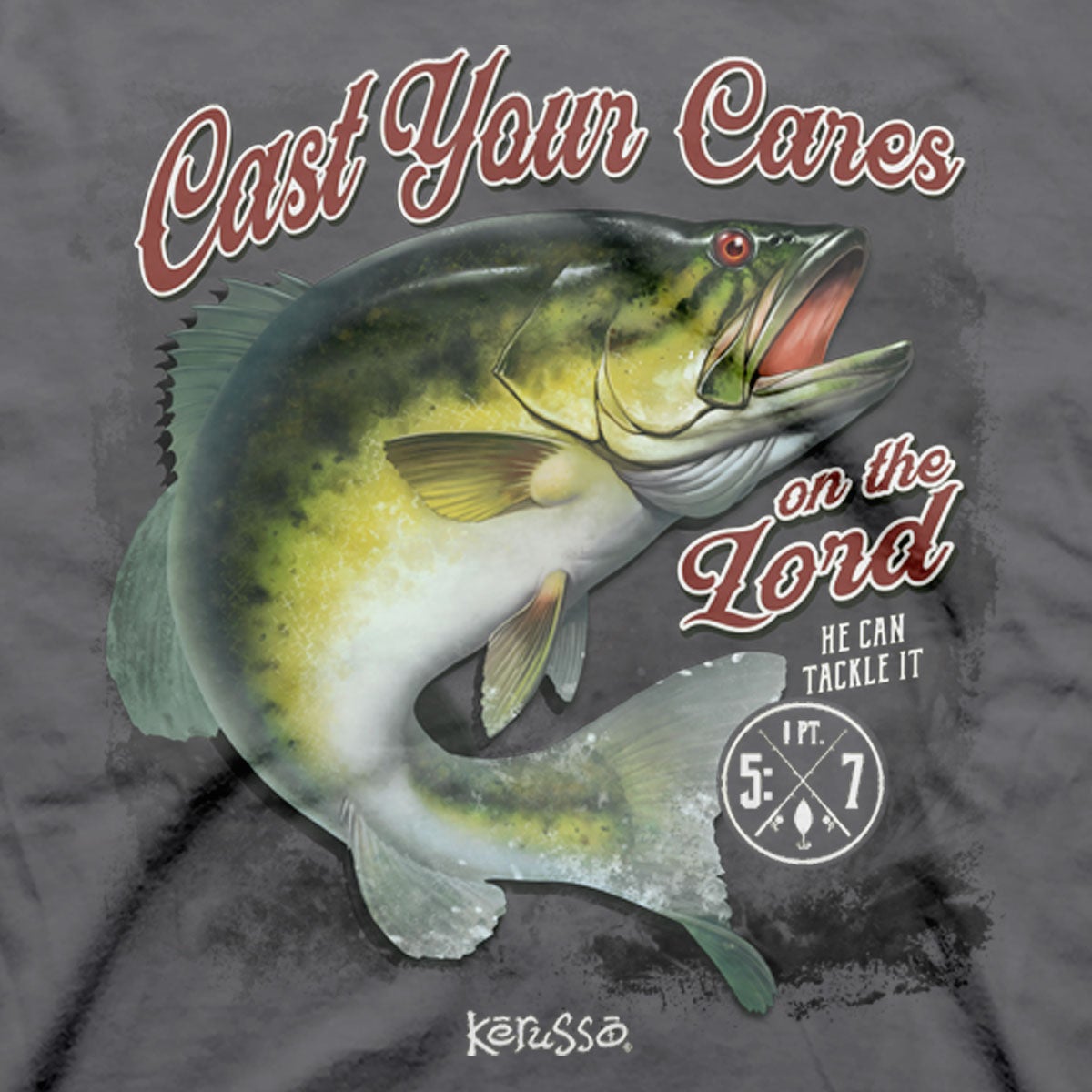 Kerusso Fishing Cast Your Cares Christian - Adult & Kids T-Shirts, Sweatshirts & Hoodies apparel design preview 2