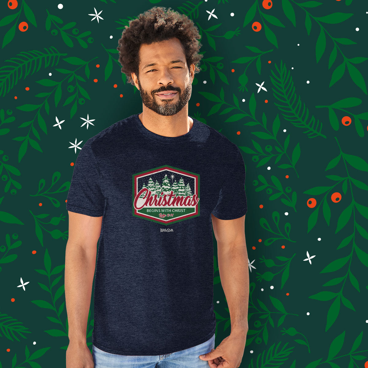 Kerusso Christian Christmas Badge - Adult & Kids T-Shirts, Sweatshirts & Hoodies apparel design preview 2