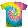 Kerusso Pray More Worry Less Spiral Tie Dye Cherished - Adult & Kids T-Shirts, Sweatshirts & Hoodies apparel design preview 1