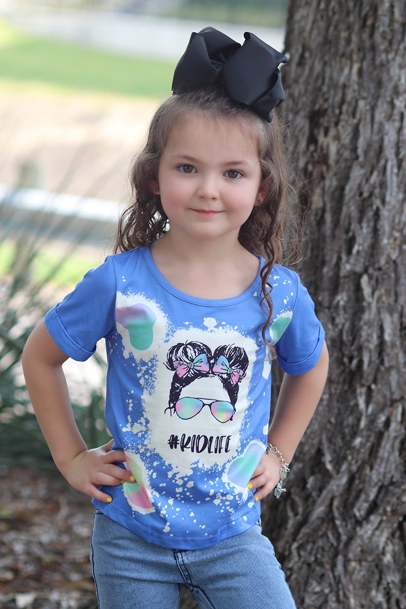 Youth Baby Kid Life Sunglasses Buns Bows Bleach Dye - Adult & Kids T-Shirts, Sweatshirts & Hoodies apparel design preview 1