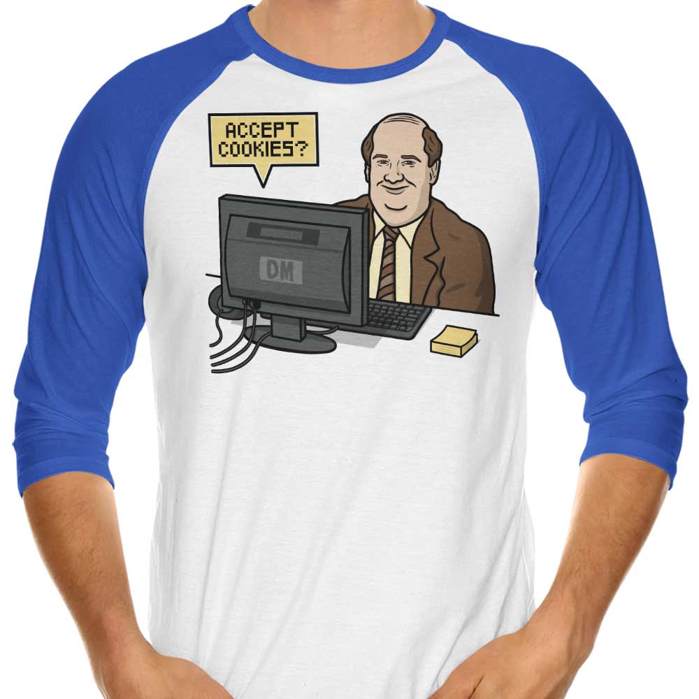Accept Cookies 3/4 Sleeve Raglan - Adult & Kids T-Shirts, Sweatshirts & Hoodies apparel design preview 1
