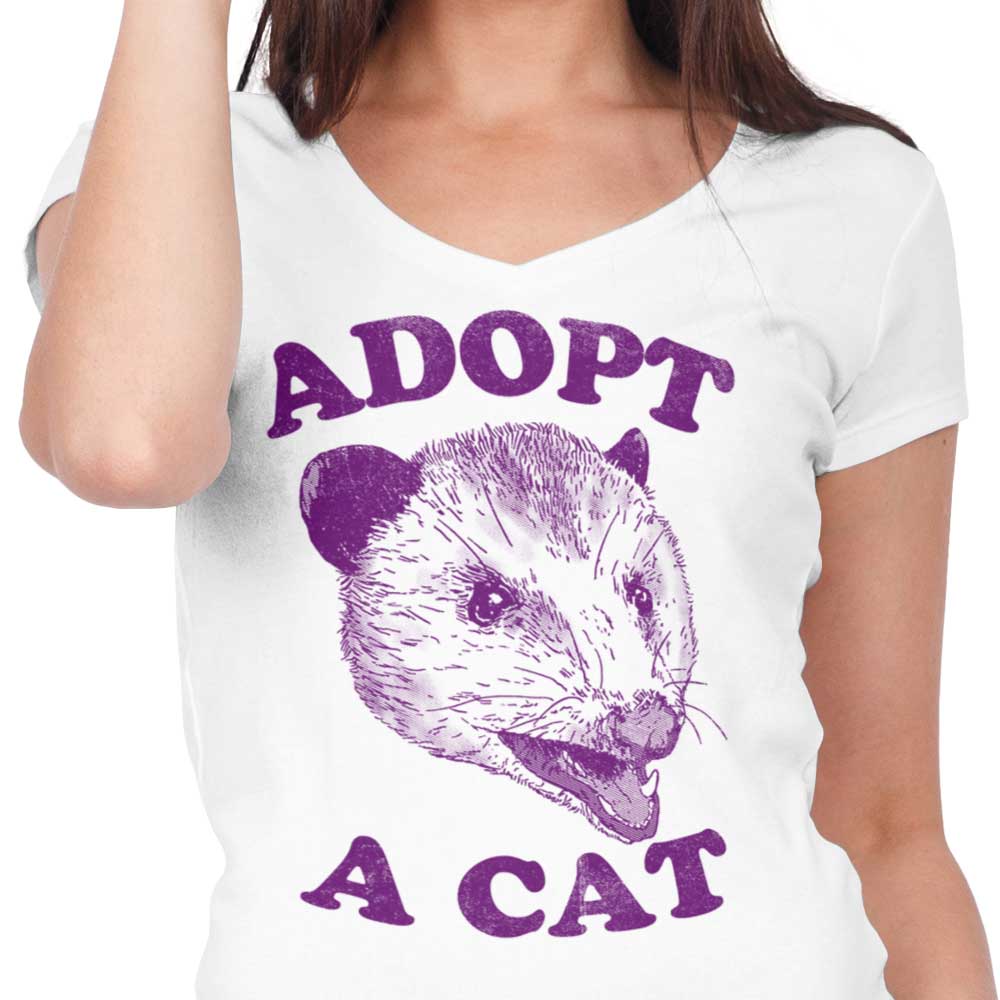 Adopt a Cat Women's V-Neck - Adult & Kids T-Shirts, Sweatshirts & Hoodies apparel design preview 2