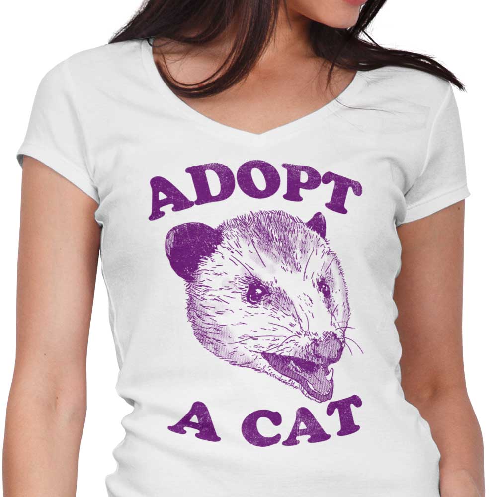 Adopt a Cat Women's V-Neck - Adult & Kids T-Shirts, Sweatshirts & Hoodies apparel design preview 1