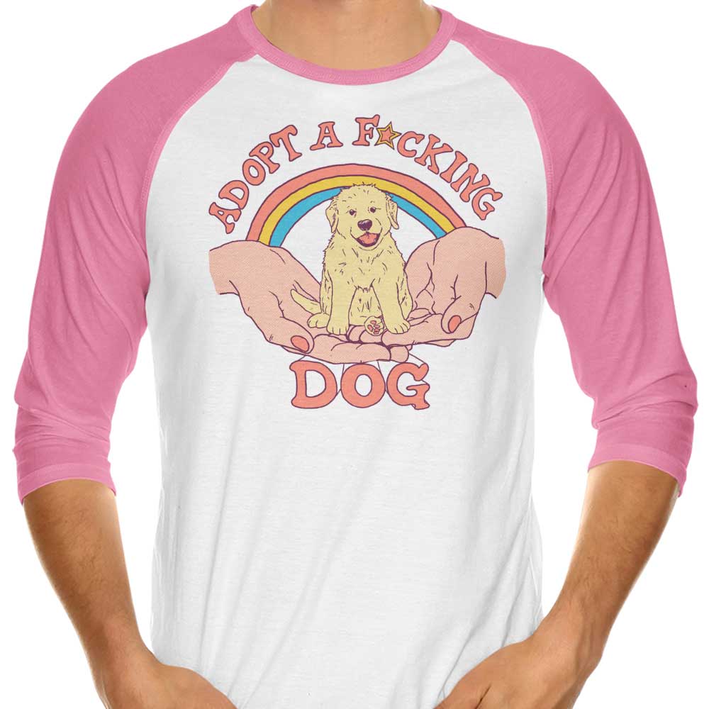 Adopt a Dog 3/4 Sleeve Raglan - Adult & Kids T-Shirts, Sweatshirts & Hoodies apparel design preview 1