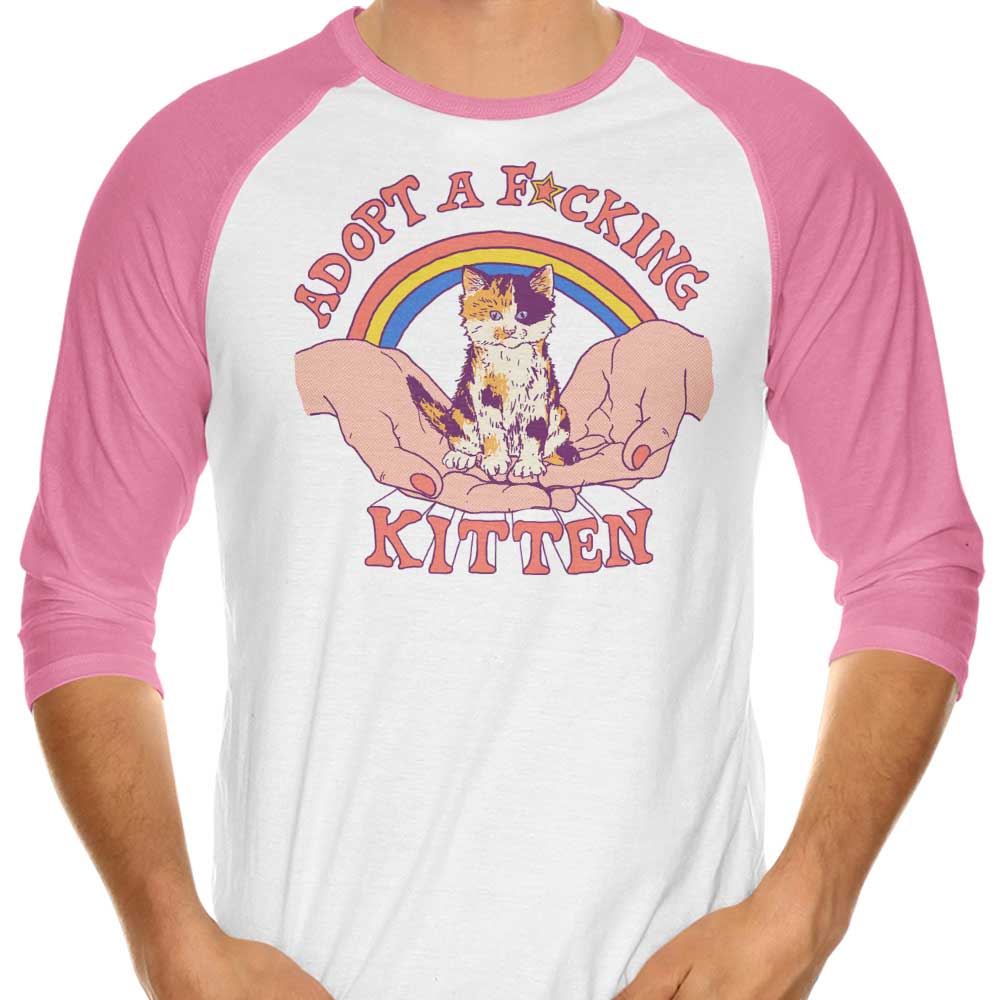 Adopt a Kitten 3/4 Sleeve Raglan - Adult & Kids T-Shirts, Sweatshirts & Hoodies apparel design preview 1