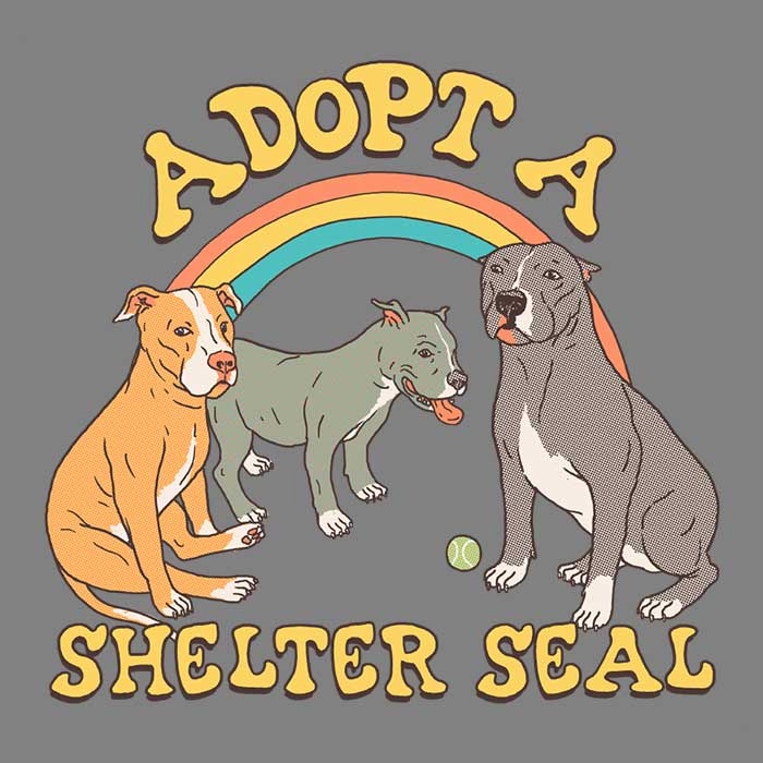 Adopt a Shelter Seal Ringer - Adult & Kids T-Shirts, Sweatshirts & Hoodies apparel design preview 2