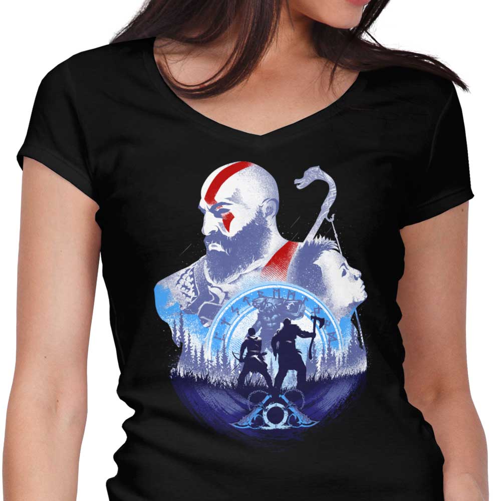Adventures with My Father Women's V-Neck - Adult & Kids T-Shirts, Sweatshirts & Hoodies apparel design preview 1