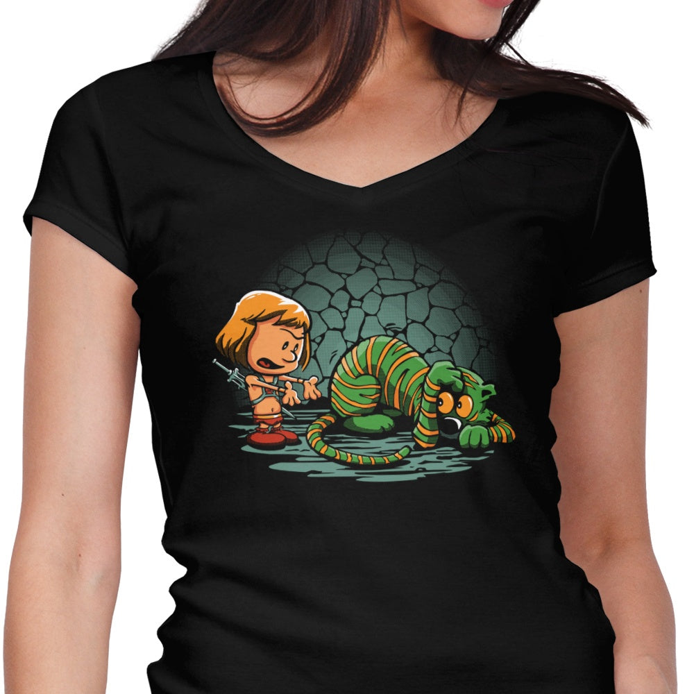 Afraid of Your Own Shadow Women's V-Neck - Adult & Kids T-Shirts, Sweatshirts & Hoodies apparel design preview 1