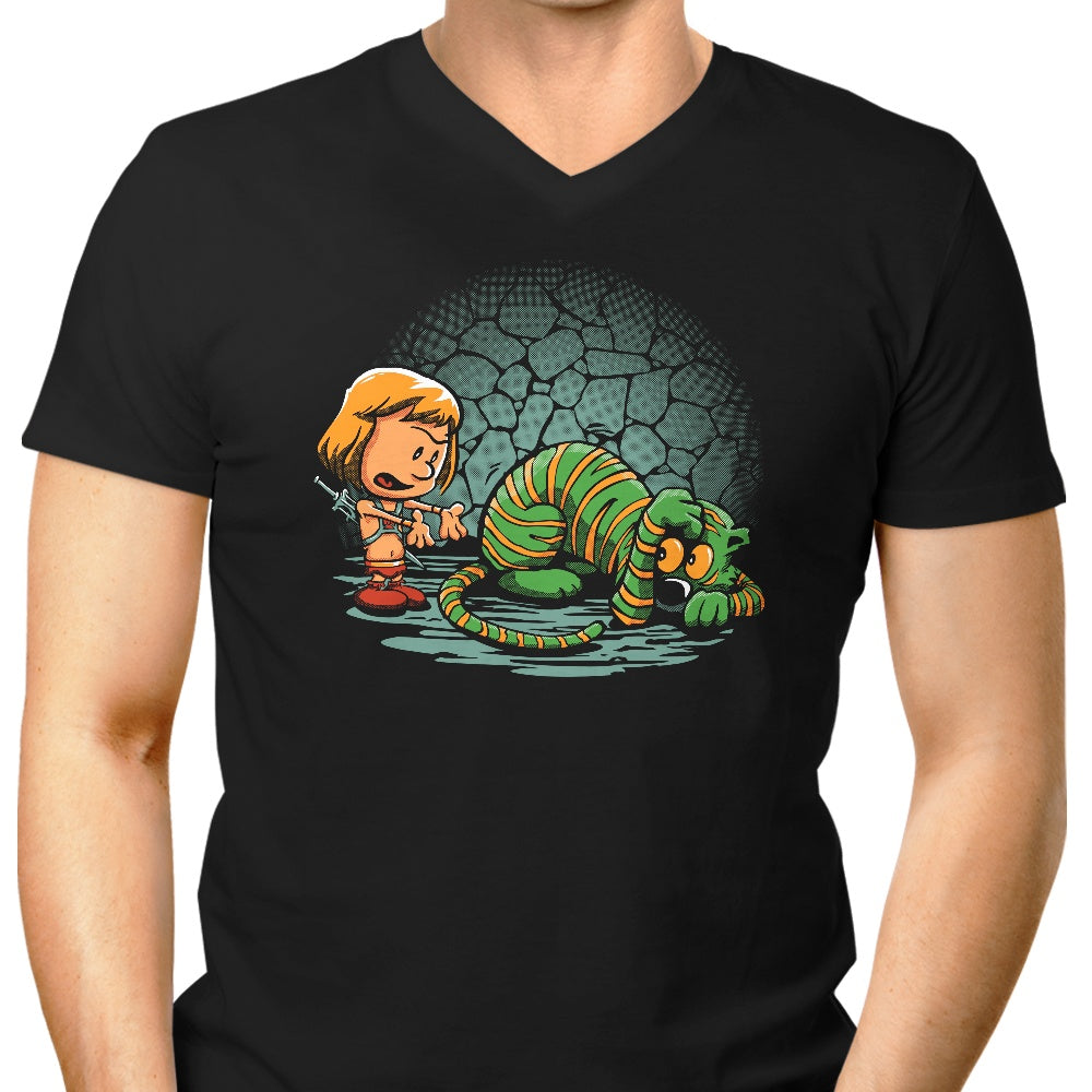 Afraid of Your Own Shadow Men's V-Neck - Adult & Kids T-Shirts, Sweatshirts & Hoodies apparel design preview 1