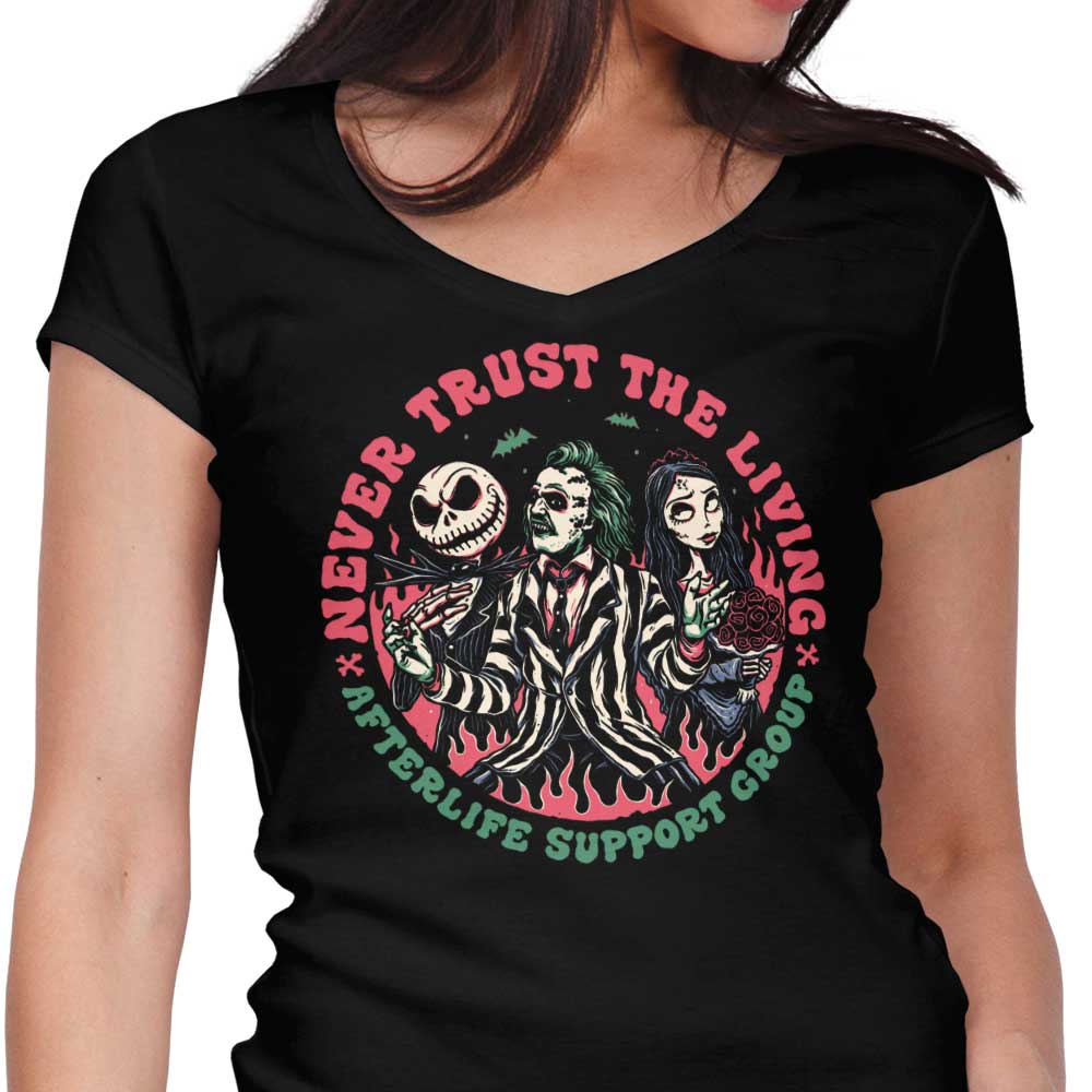 Afterlife Support Group Women's V-Neck - Adult & Kids T-Shirts, Sweatshirts & Hoodies apparel design preview 1