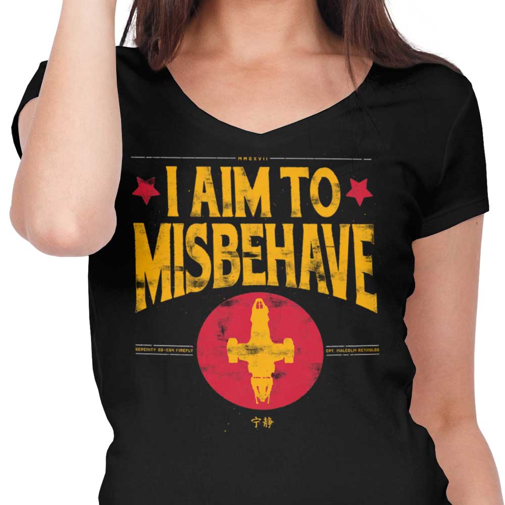 Aim to Misbehave Women's V-Neck - Adult & Kids T-Shirts, Sweatshirts & Hoodies apparel design preview 2