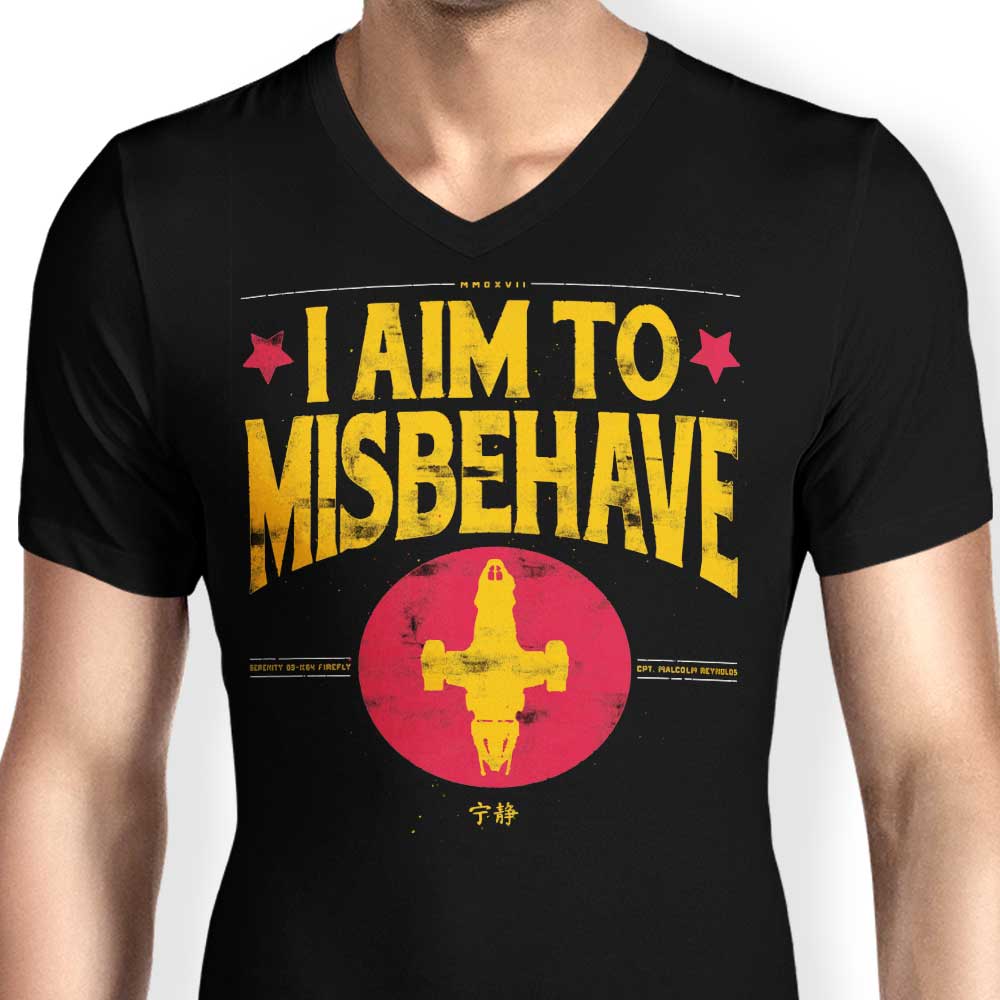Aim to Misbehave Men's V-Neck - Adult & Kids T-Shirts, Sweatshirts & Hoodies apparel design preview 2