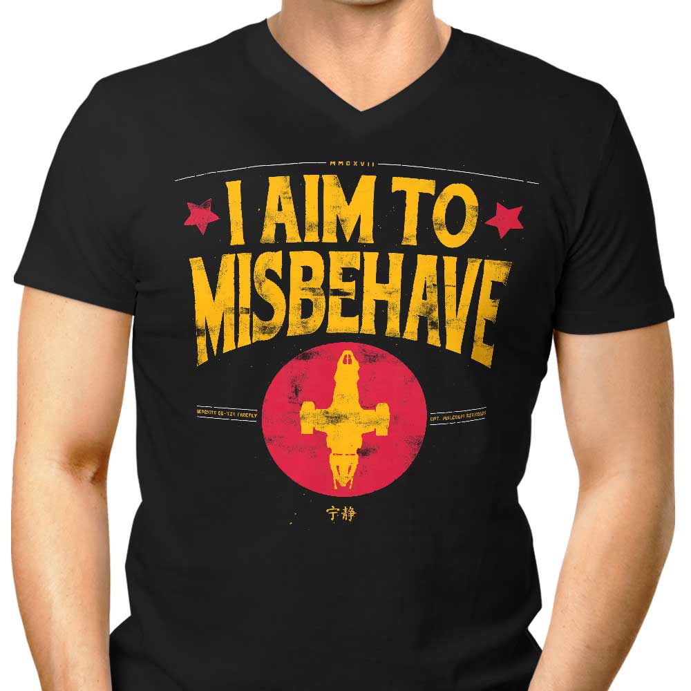 Aim to Misbehave Men's V-Neck - Adult & Kids T-Shirts, Sweatshirts & Hoodies apparel design preview 1