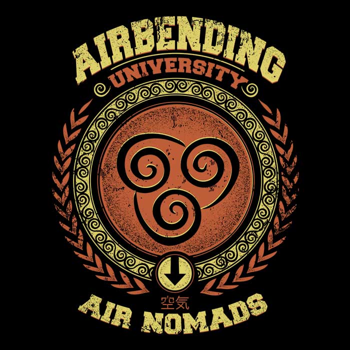 Airbending University Youth Apparel - Adult & Kids T-Shirts, Sweatshirts & Hoodies apparel design preview 2