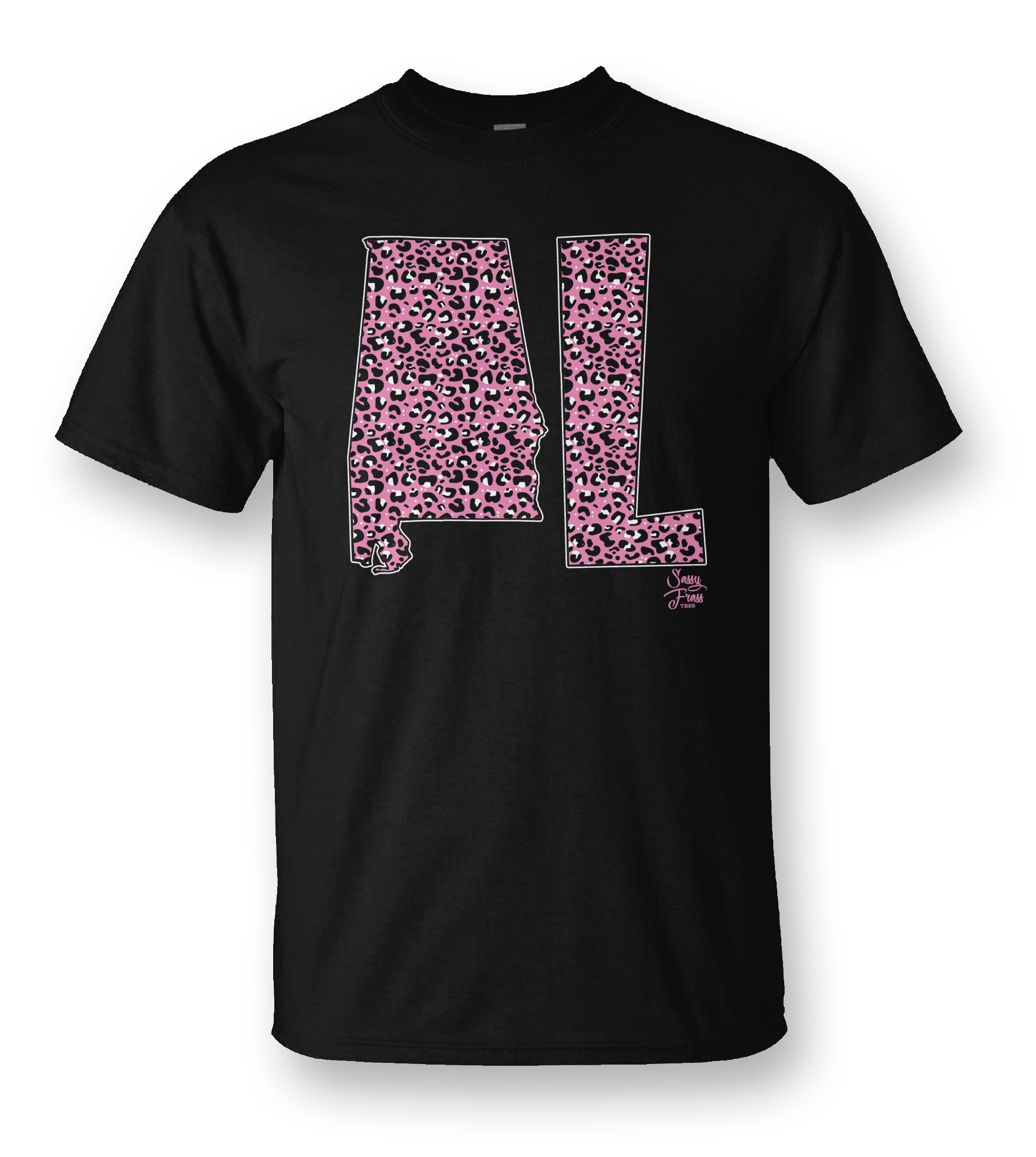 Sassy Frass Alabama Leopard State Canvas Bright - Adult & Kids T-Shirts, Sweatshirts & Hoodies apparel design preview 1