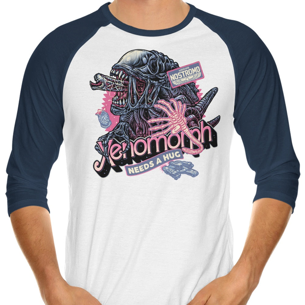 Alien Hug 3/4 Sleeve Raglan - Adult & Kids T-Shirts, Sweatshirts & Hoodies apparel design preview 1