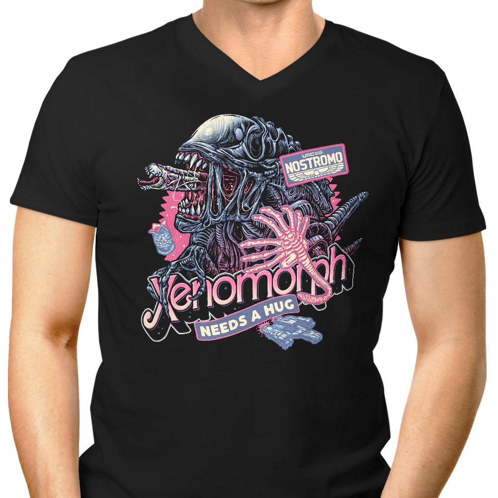 Alien Hug Men's V-Neck - Adult & Kids T-Shirts, Sweatshirts & Hoodies apparel design preview 1