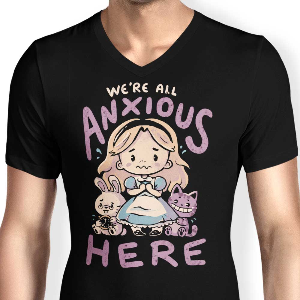 All Anxious Here Men's V-Neck - Adult & Kids T-Shirts, Sweatshirts & Hoodies apparel design preview 2