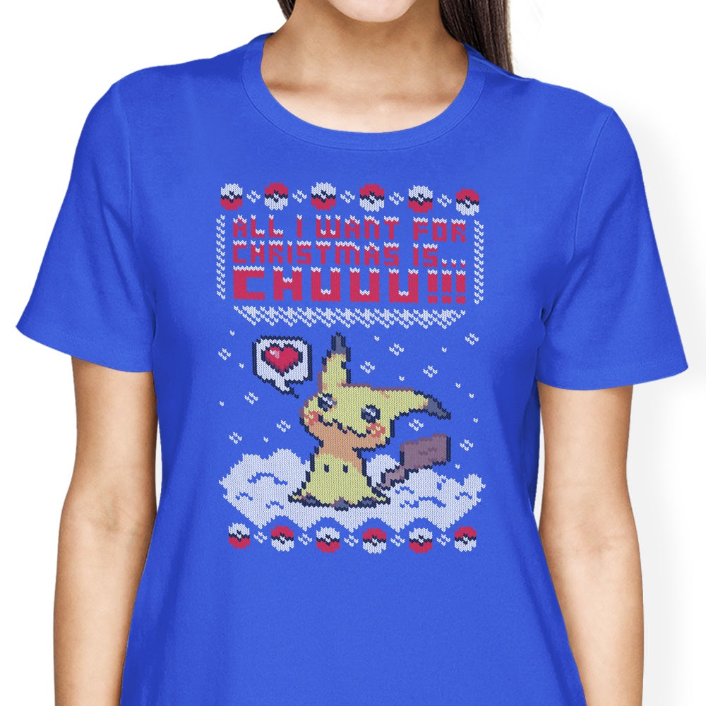 All I Want for Christmas is Chuuu Women's Apparel - Adult & Kids T-Shirts, Sweatshirts & Hoodies apparel design preview 2