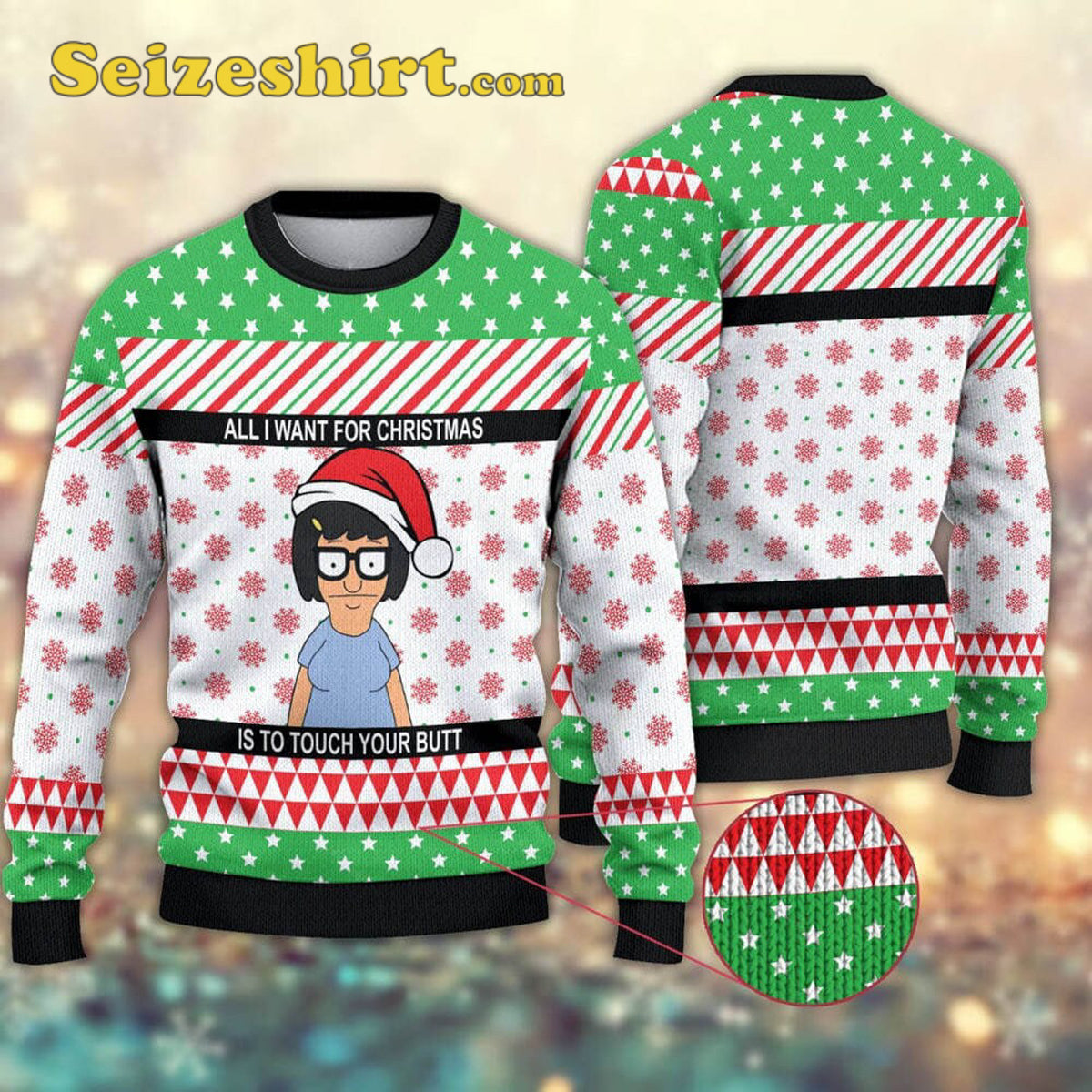 All I Want For Christmas Is To Touch Your Butt 3d Ugly Christmas Sweater product image