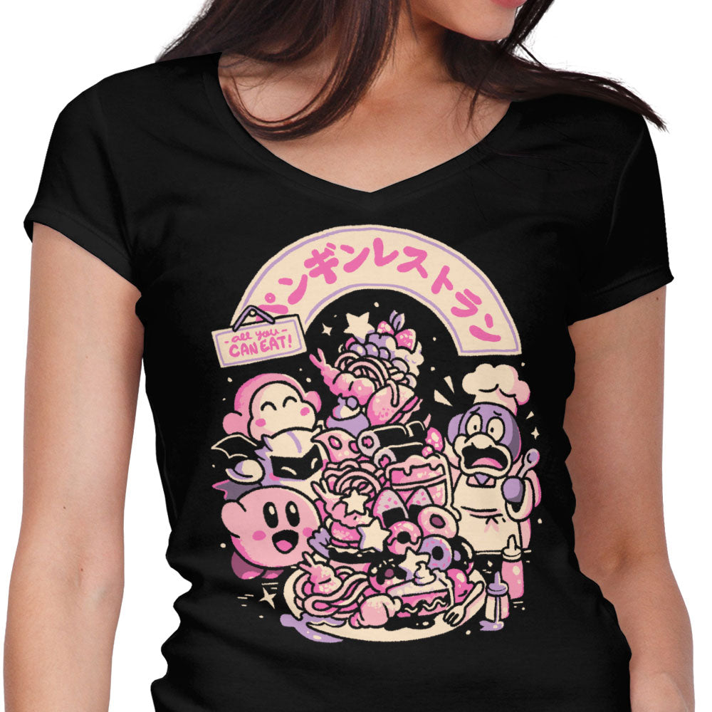 All You Can Eat Women's V-Neck - Adult & Kids T-Shirts, Sweatshirts & Hoodies apparel design preview 1