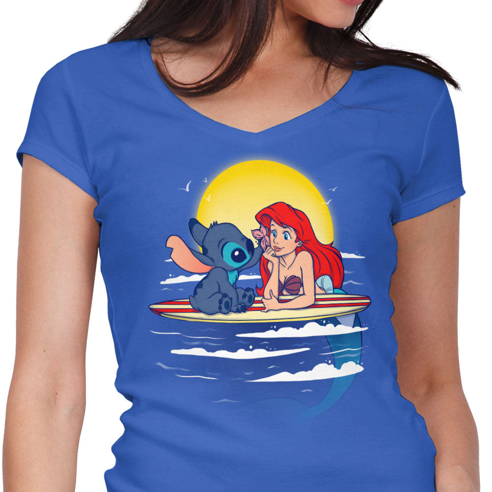 Aloha Mermaid Women's V-Neck - Adult & Kids T-Shirts, Sweatshirts & Hoodies apparel design preview 1