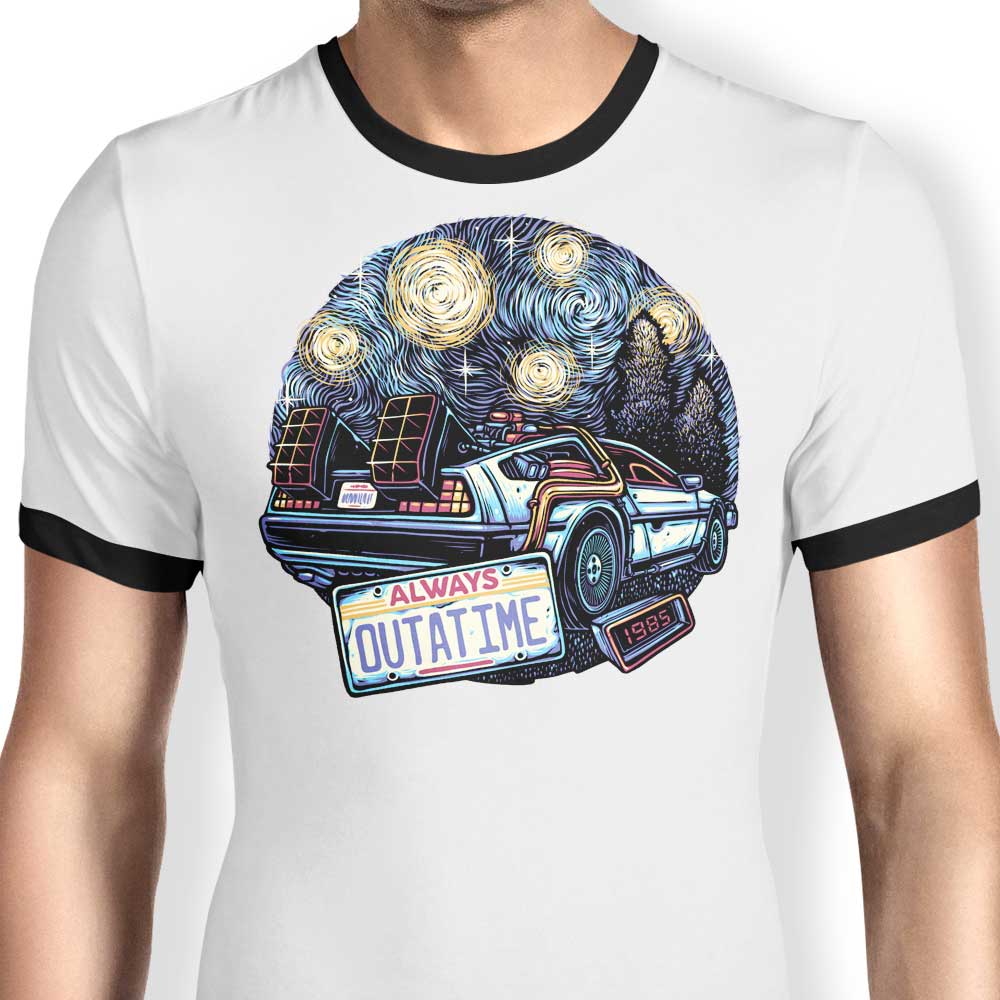 Always Outatime Ringer - Adult & Kids T-Shirts, Sweatshirts & Hoodies apparel design preview 1