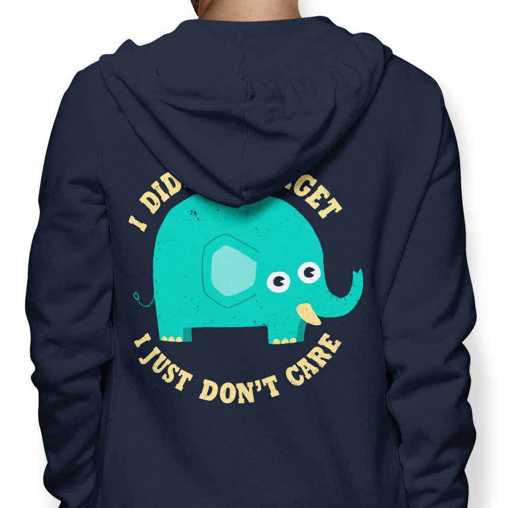 An Elephant Never Cares - Adult & Kids T-Shirts, Sweatshirts & Hoodies apparel design preview 1