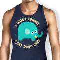An Elephant Never Cares Tank Top - Adult & Kids T-Shirts, Sweatshirts & Hoodies apparel design preview 1