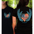 Country Life Outfitters Angel Black USA Heart - Adult & Kids T-Shirts, Sweatshirts & Hoodies apparel design preview 1