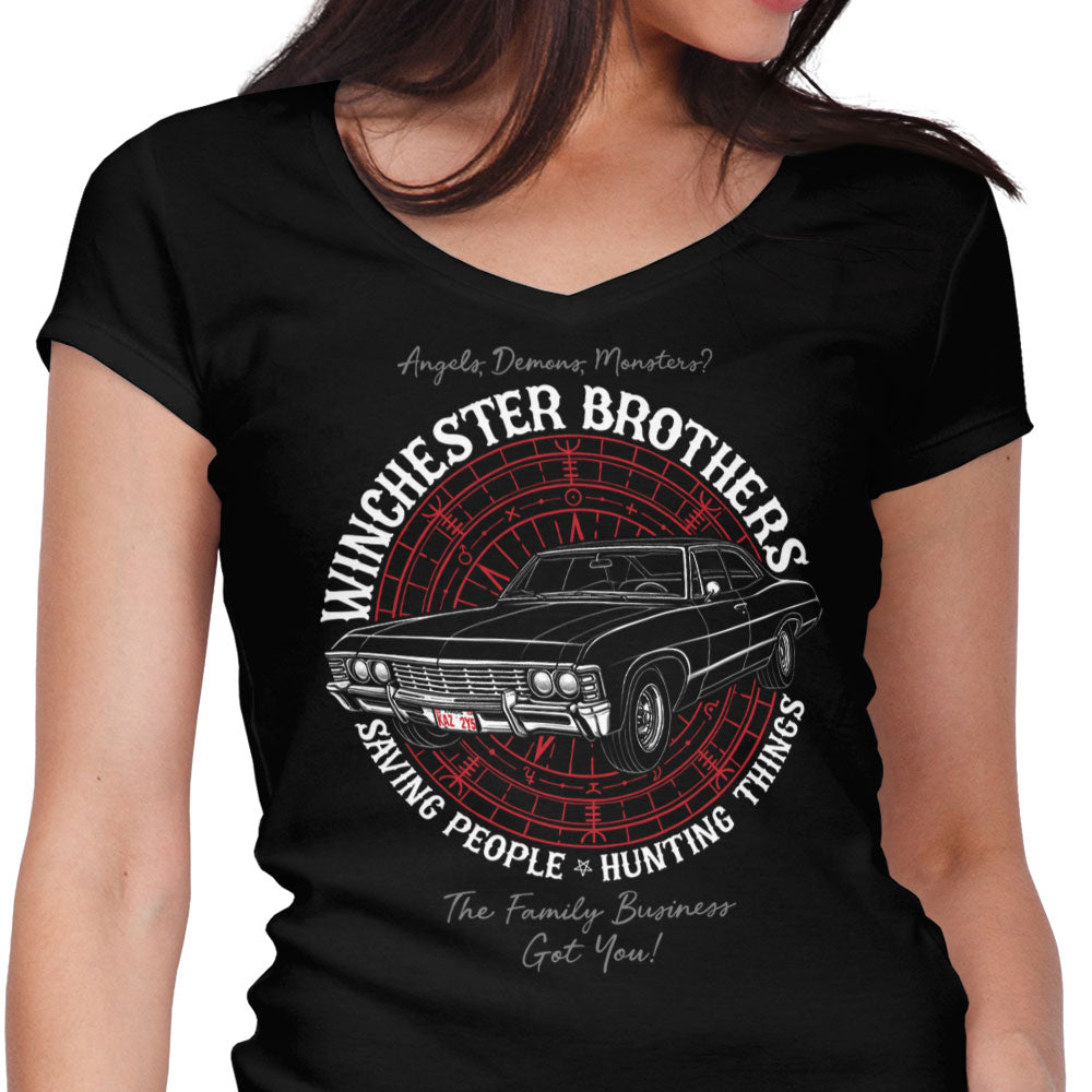 Angels, Demons and Monsters Women's V-Neck - Adult & Kids T-Shirts, Sweatshirts & Hoodies apparel design preview 1