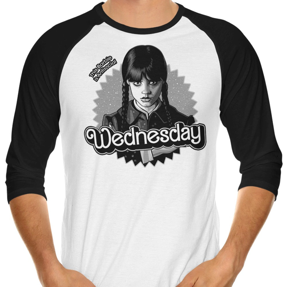 Antisocial Doll 3/4 Sleeve Raglan - Adult & Kids T-Shirts, Sweatshirts & Hoodies apparel design preview 1