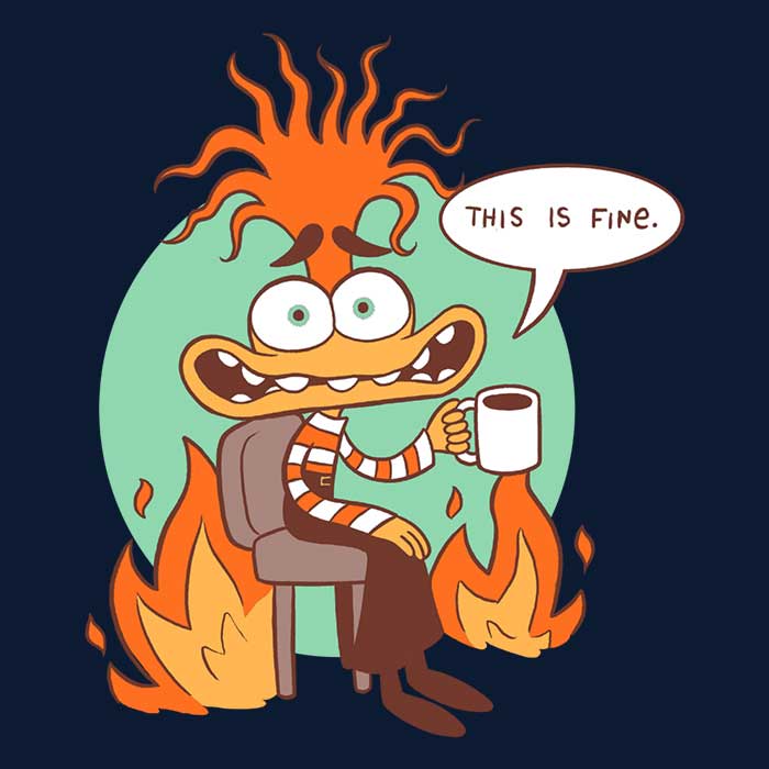 Anxiety is Fine Coasters - Adult & Kids T-Shirts, Sweatshirts & Hoodies apparel design preview 1