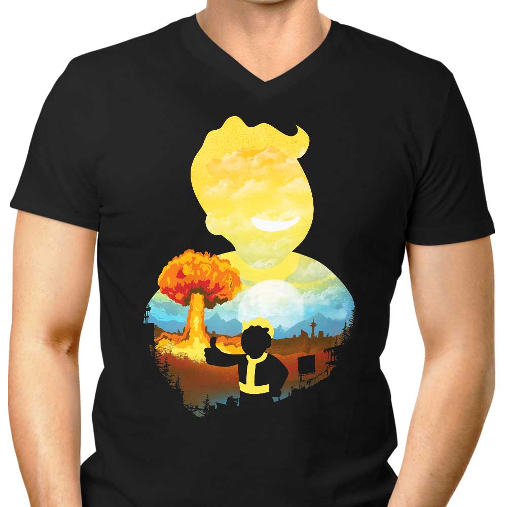 Apocalypse Silhouette Men's V-Neck - Adult & Kids T-Shirts, Sweatshirts & Hoodies apparel design preview 1