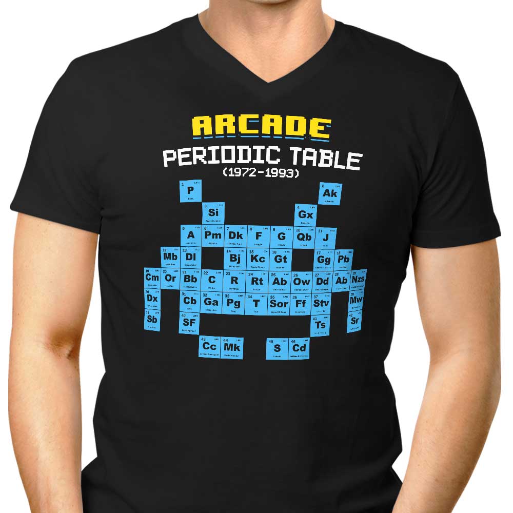 Arcade Periodic Table Men's V-Neck - Adult & Kids T-Shirts, Sweatshirts & Hoodies apparel design preview 1