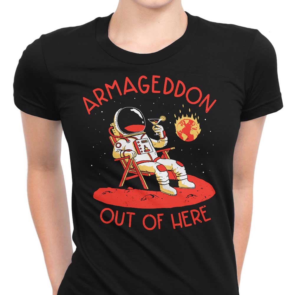 Armageddon Out of Here Women's Apparel - Adult & Kids T-Shirts, Sweatshirts & Hoodies apparel design preview 1