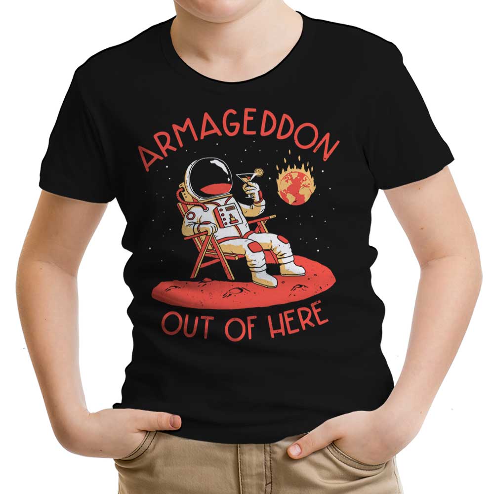 Armageddon Out of Here Youth Apparel - Adult & Kids T-Shirts, Sweatshirts & Hoodies apparel design preview 1