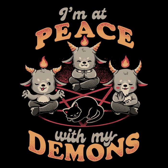 At Peace With My Demons Tank Top - Adult & Kids T-Shirts, Sweatshirts & Hoodies apparel design preview 2