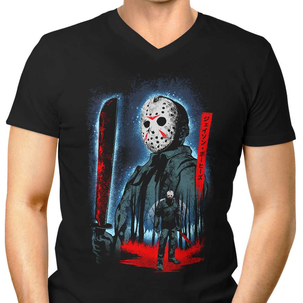 Attack on Crystal Lake Men's V-Neck - Adult & Kids T-Shirts, Sweatshirts & Hoodies apparel design preview 1