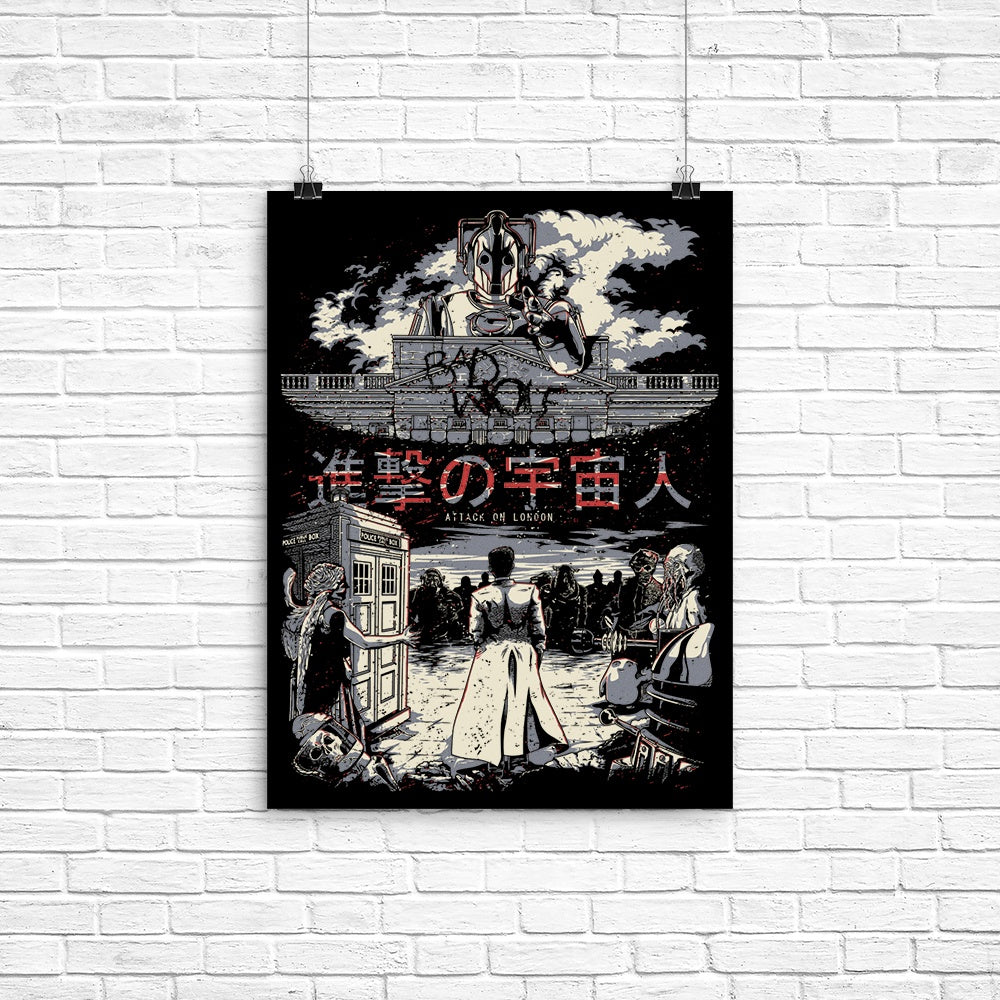 Attack on London Poster - Adult & Kids T-Shirts, Sweatshirts & Hoodies apparel design preview 1