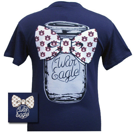 Auburn Mason Jar Bow Bright - Adult & Kids T-Shirts, Sweatshirts & Hoodies apparel design preview 1