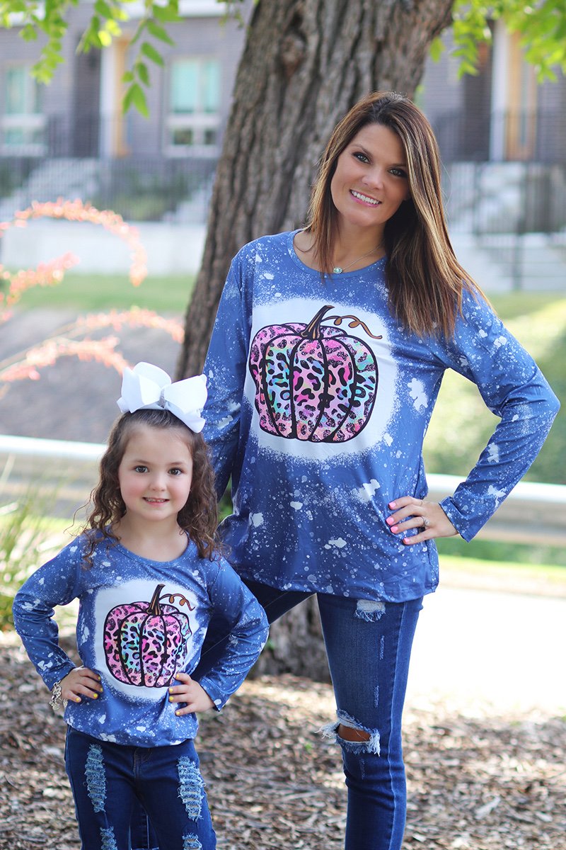 SALE Mommy Me Baby Youth Leopard Pumpkin Fall Bleach - Adult & Kids T-Shirts, Sweatshirts & Hoodies apparel design preview 1