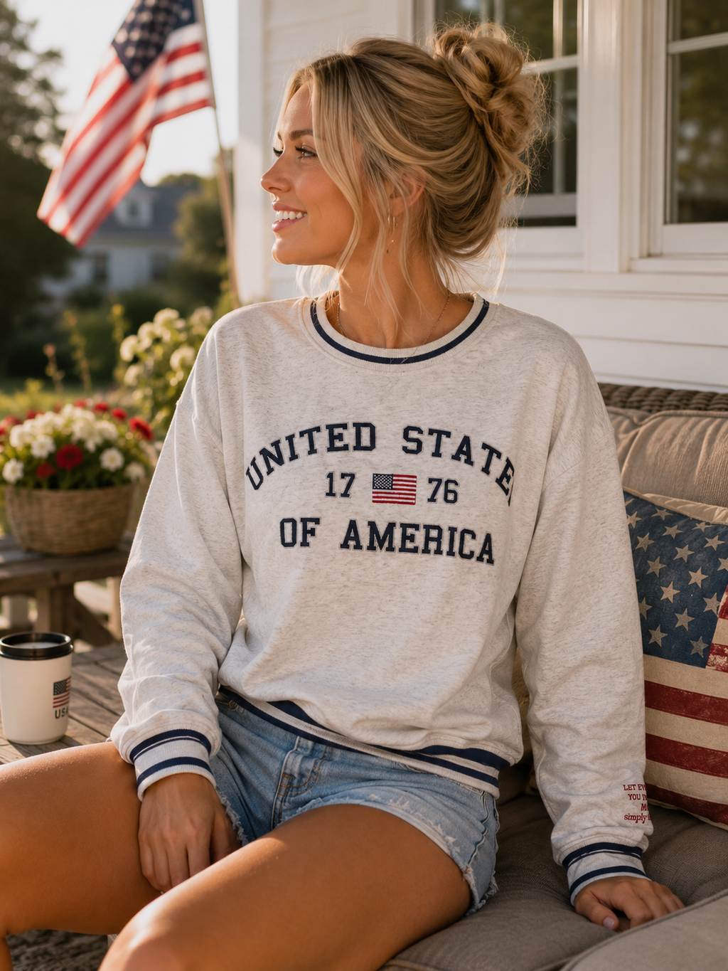 Simply Southern USA 1776 Varsity Crew - Adult & Kids T-Shirts, Sweatshirts & Hoodies apparel design preview 1