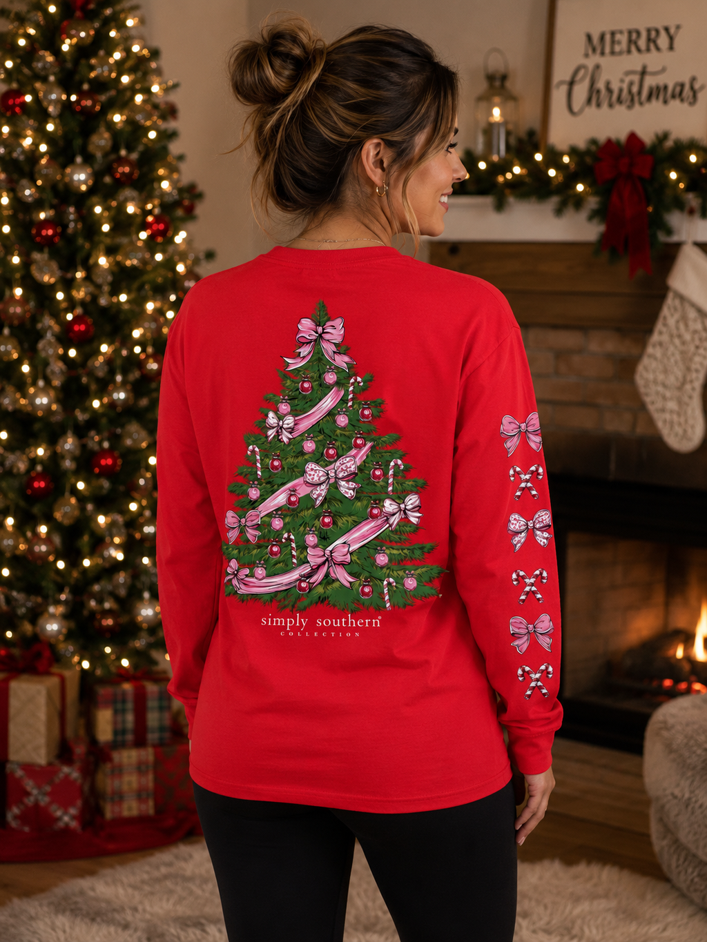 Simply Southern Bow Tree Holiday - Adult & Kids T-Shirts, Sweatshirts & Hoodies apparel design preview 1