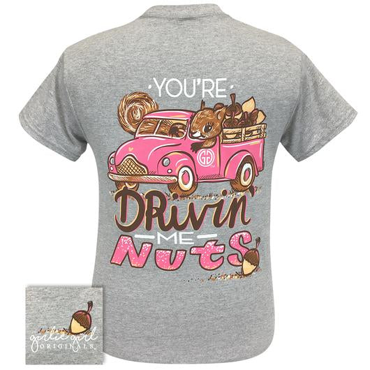 Girlie Girl Originals Preppy Drivin' Me Nuts Squirrel - Adult & Kids T-Shirts, Sweatshirts & Hoodies apparel design preview 1
