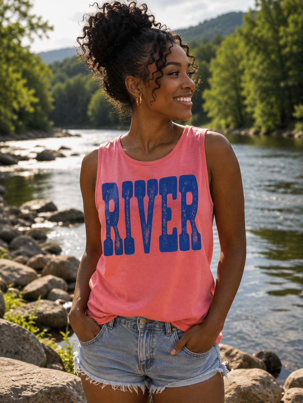 Southern Chics River Comfort Colors Tank Top - Adult & Kids T-Shirts, Sweatshirts & Hoodies apparel design preview 1