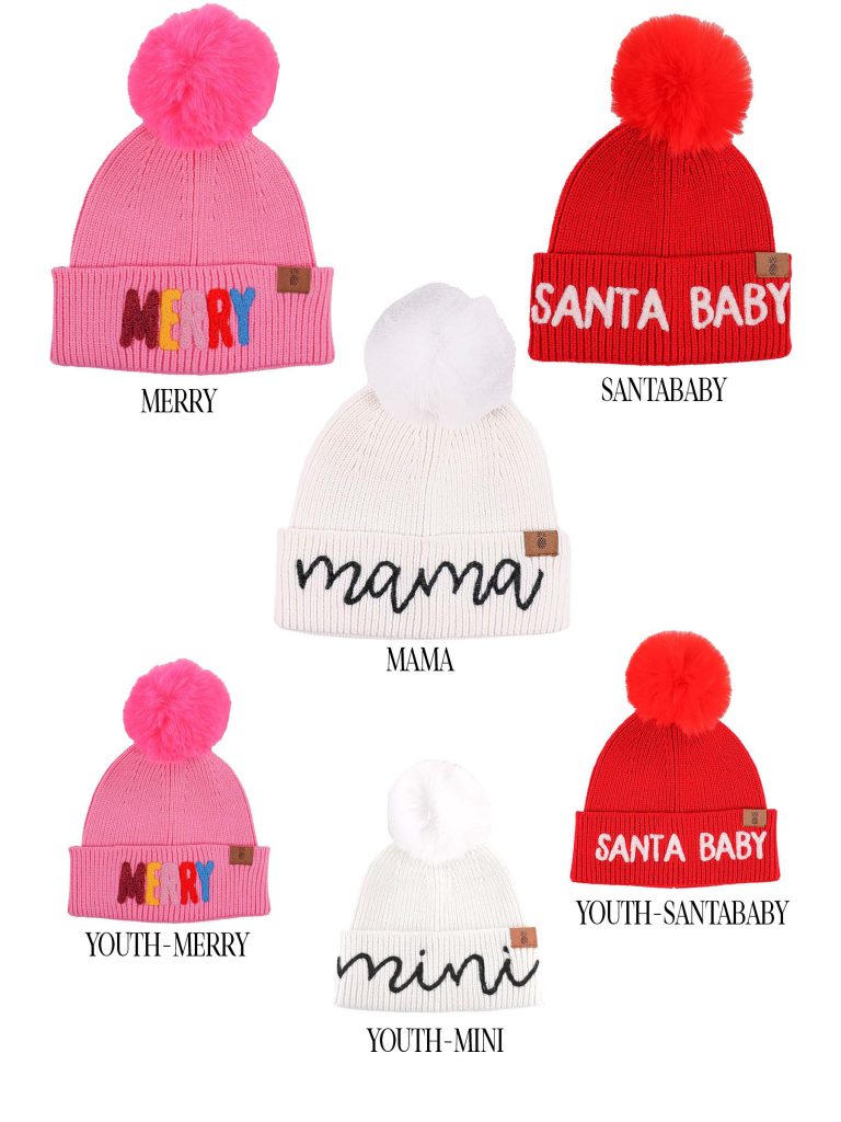 Simply Southern 0224 Preppy Letter Holiday Beanie Hat - Adult & Kids T-Shirts, Sweatshirts & Hoodies apparel design preview 2