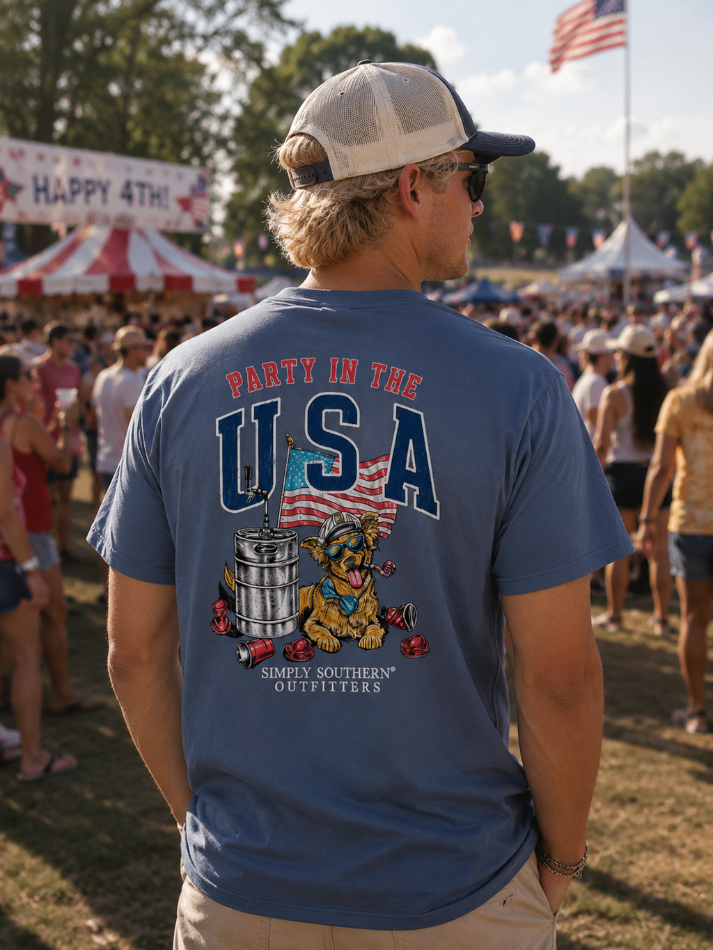 Simply Southern Outfitters USA Party Mineral Washed - Adult & Kids T-Shirts, Sweatshirts & Hoodies apparel design preview 1