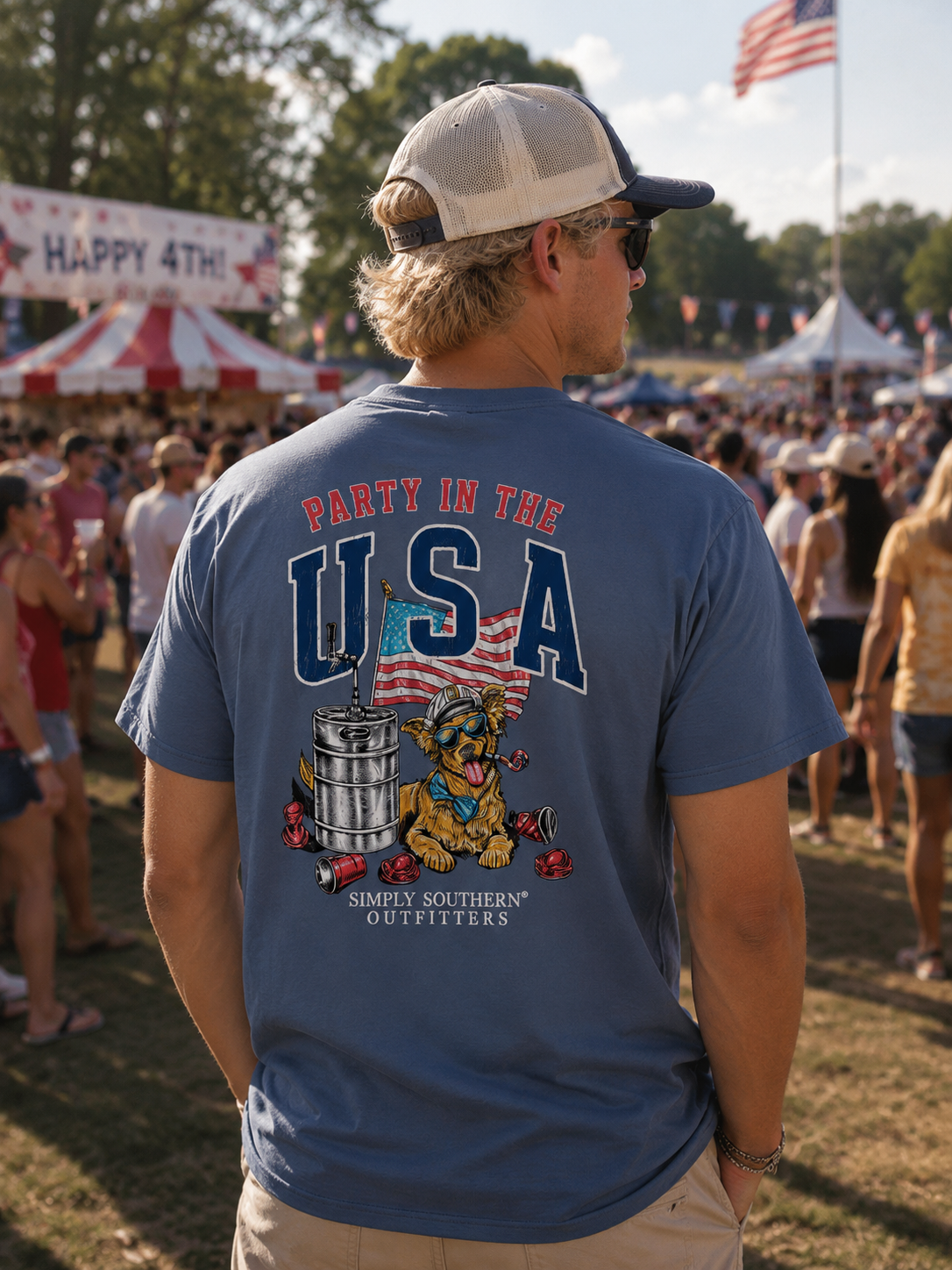 Simply Southern Outfitters USA Party Mineral Washed - Adult & Kids T-Shirts, Sweatshirts & Hoodies apparel design preview 1